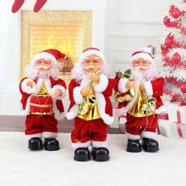 Christmas Holiday Gift Electric Twisted Santa Claus Red Saxophone