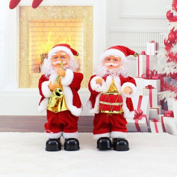 Christmas Holiday Gift Electric Twisted Santa Claus Red Saxophone