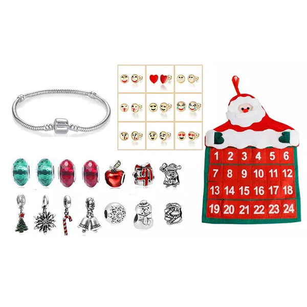 Christmas Jewellery Advent Calendars Bracelet Necklace Diy Charms Set