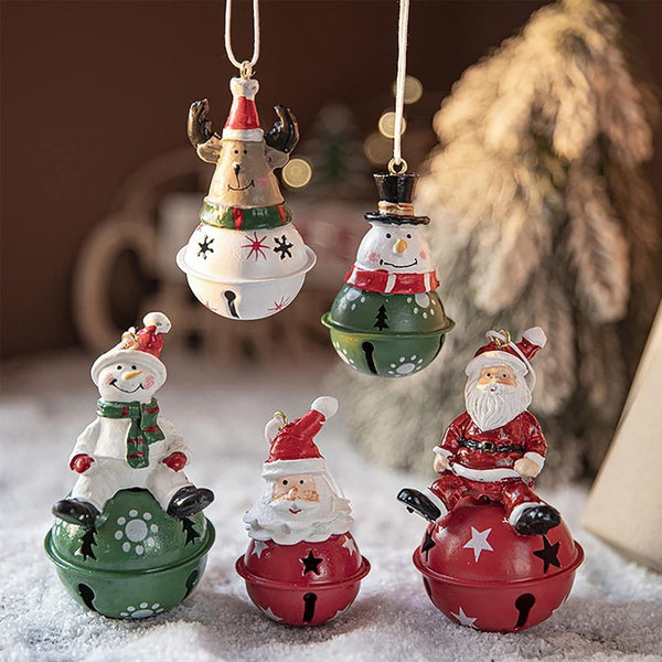Christmas Painted Resin Bell Pendant Creative Decorations Tree