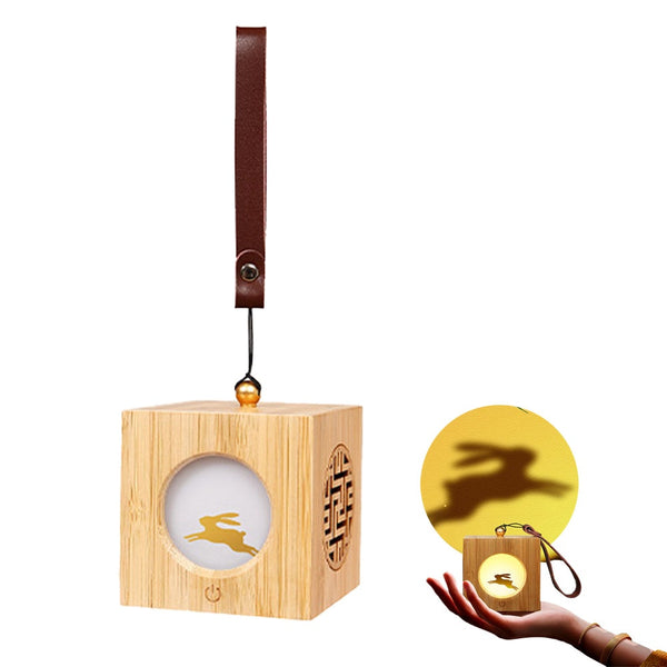 Christmas Party Projector Night Lamp Wood Cube Light Led Night Lights