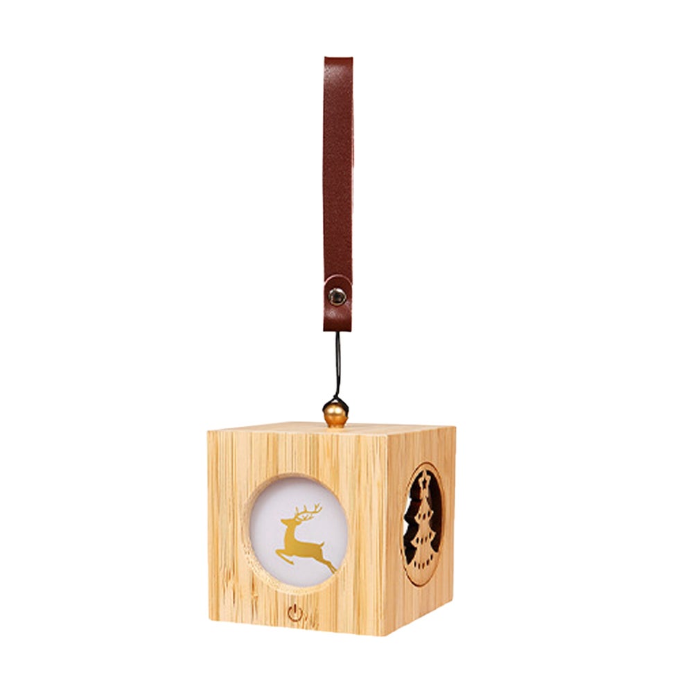 Christmas Party Projector Night Lamp Wood Cube Light Led Night Lights