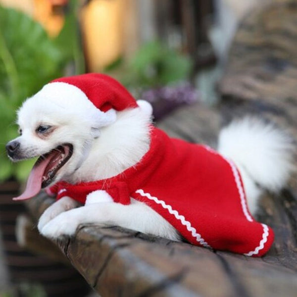 Dog / Cat Cape Hat Dress Clothes Christmas Pet Set Costumes