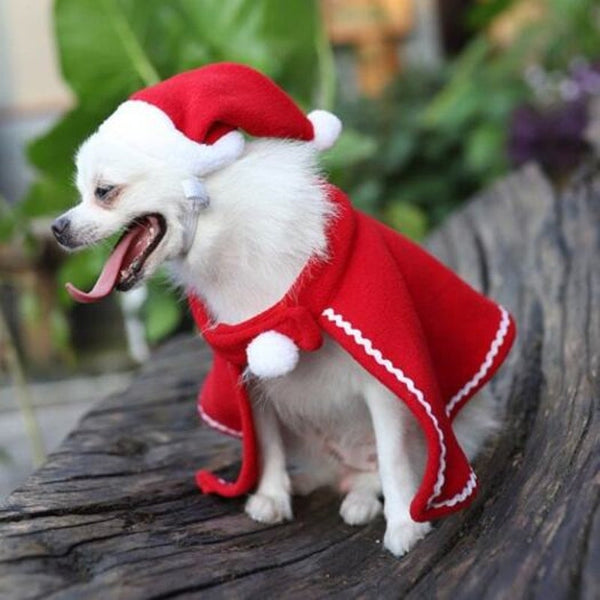 Dog / Cat Cape Hat Dress Clothes Christmas Pet Set Costumes
