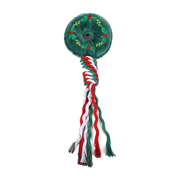 Christmas Pet Dog Chew Toys Braided Rope Puppy Pets Chewing Teething Dog Toys