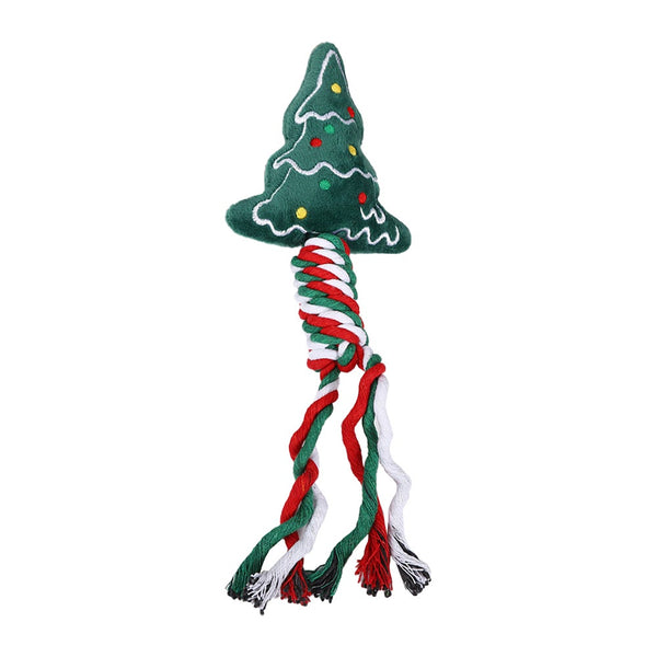 Christmas Pet Dog Chew Toys Braided Rope Puppy Pets Chewing Teething Dog Toys