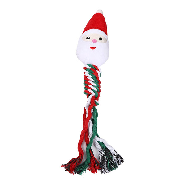 Christmas Pet Dog Chew Toys Braided Rope Puppy Pets Chewing Teething Dog Toys