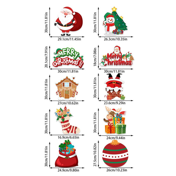 Christmas Porch Hanging Sign Xmas Door Banner Wall Tree Party Seasonal Decorations
