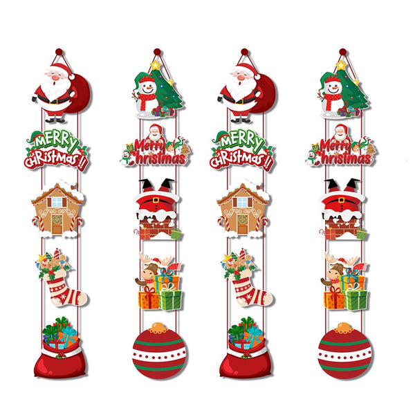 Christmas Porch Hanging Sign Xmas Door Banner Wall Tree Party Seasonal Decorations