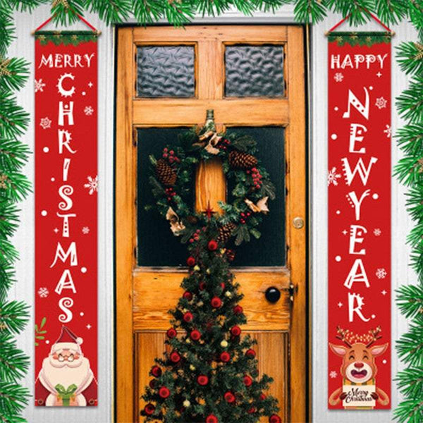 Decorative Stickers Christmas Porch Signs Door Couplet Home Decoration Ornaments