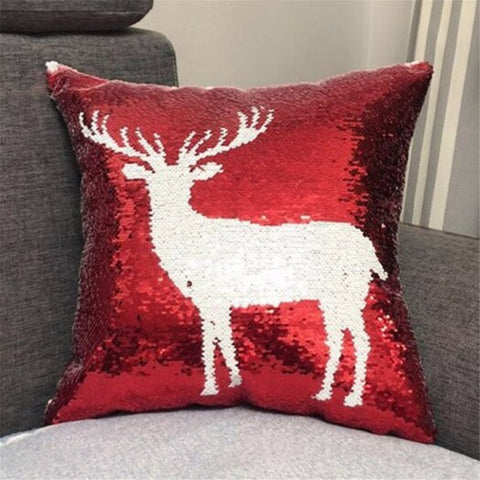 Christmas Positioning Embroidery Fixed Pattern Pillow Can Ab Flip Fashion Bean Red 40Cm40cm