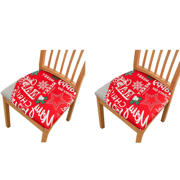 Christmas Printed Stretch Dining Chair Seat Cover Slipcover