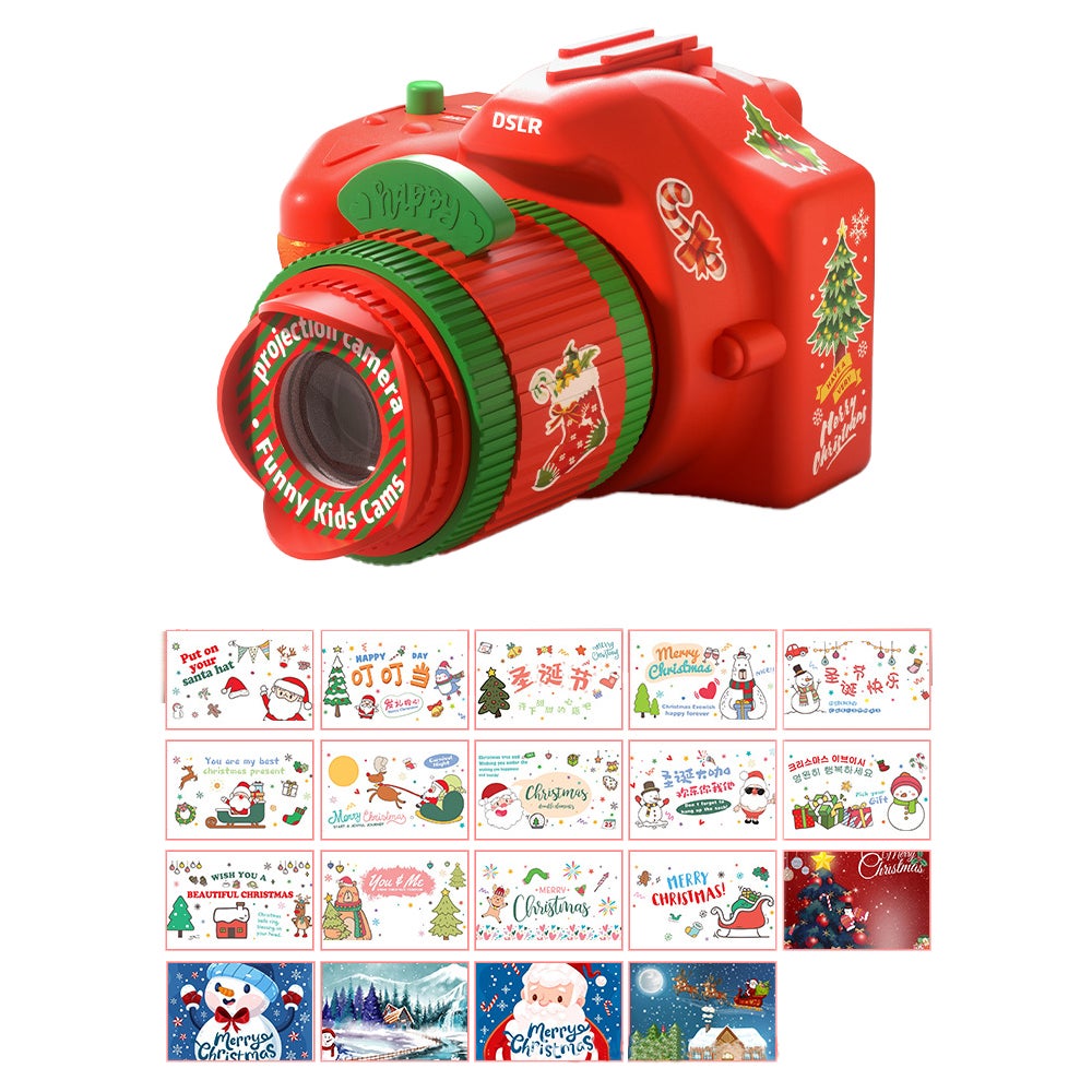 Christmas Projector Camera Children Cartoon Light Up Santa Claus Pattern Projection Toys