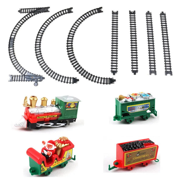 Seasonal Decorations Christmas Realistic Electric Train Set Easy To Assemble Safe For Kids Gift Party