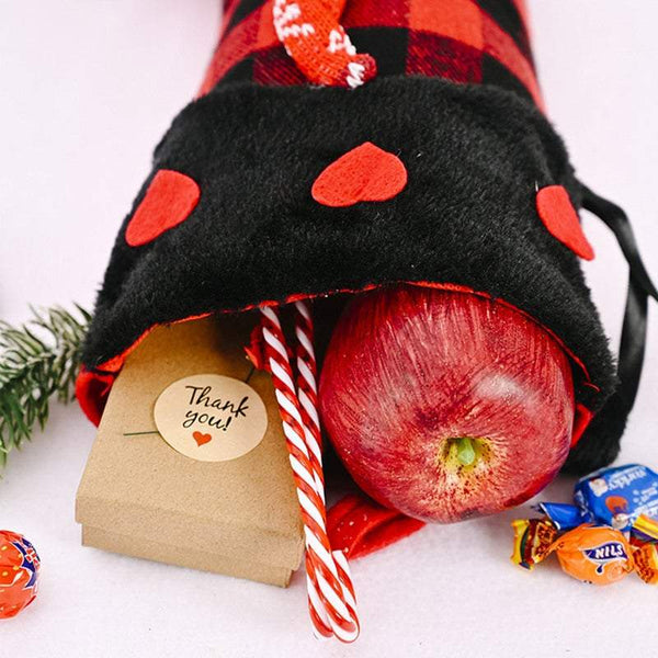 Christmas Decorations Socks Lattice Pattern Gift Bag Candy Hanging Seasonal Decorations