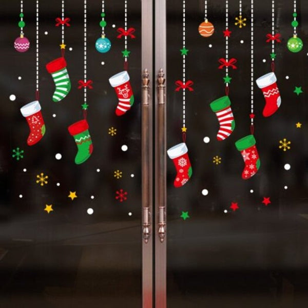 Christmas Socks Pvc Wall Sticker Multi Seasonal Decorations