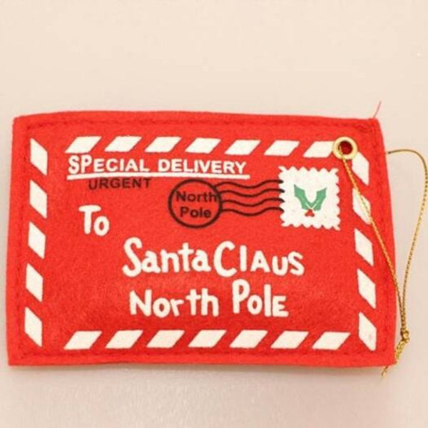 Christmas Tree Decorative Pendant Creative Blessing Card Decoration Non Woven Red Envelope 5Pcs Seasonal Decorations