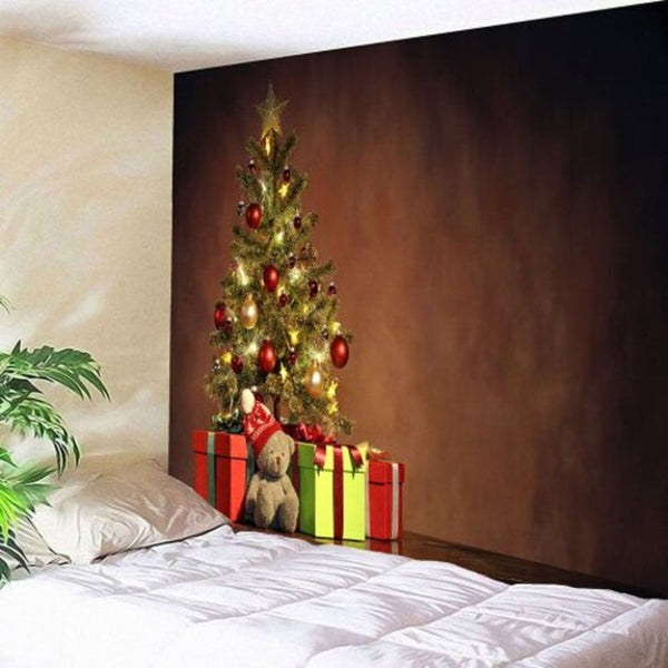 Christmas Tree Decor Lamp Window Backdrop Photo Customized Tapestry Colorful
