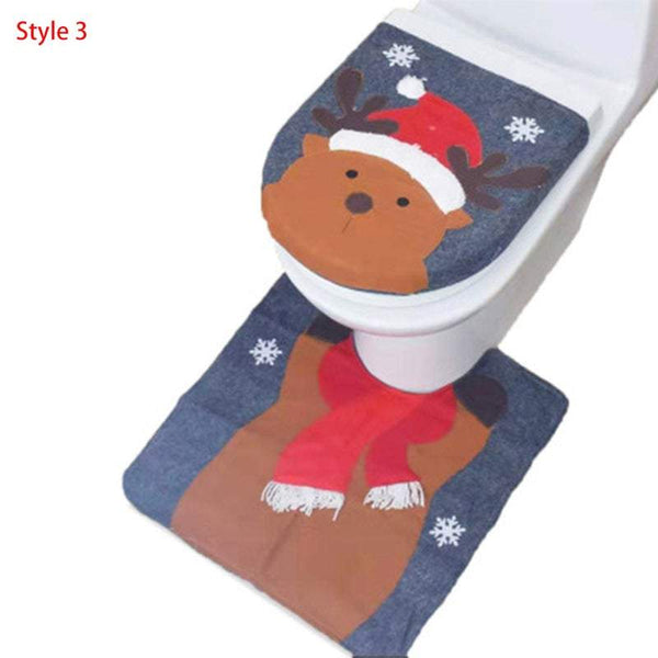 Non Slip Mats Christmas Bathroom Toilet Lid Floor Rug Decorations Door Mats & Floor Mats