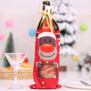 Christmas279 Cute Wine Bottle Cover For Decoration Multi