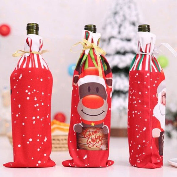 Christmas279 Cute Wine Bottle Cover For Decoration Multi