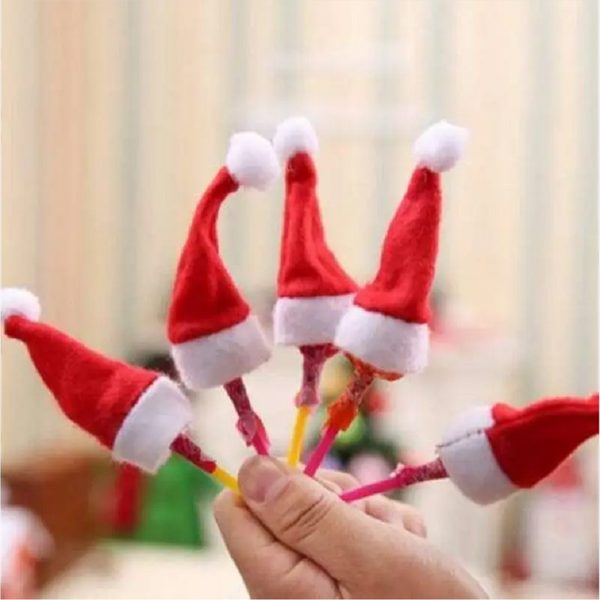 Christmas Decoration Party Supplies Lollipop Cap 10Pcs Red