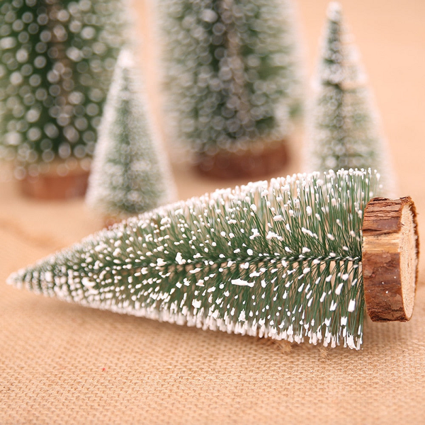 Snow Small Fir Cedar Pine Christmas Tree Table Decoration Ornaments Accessories