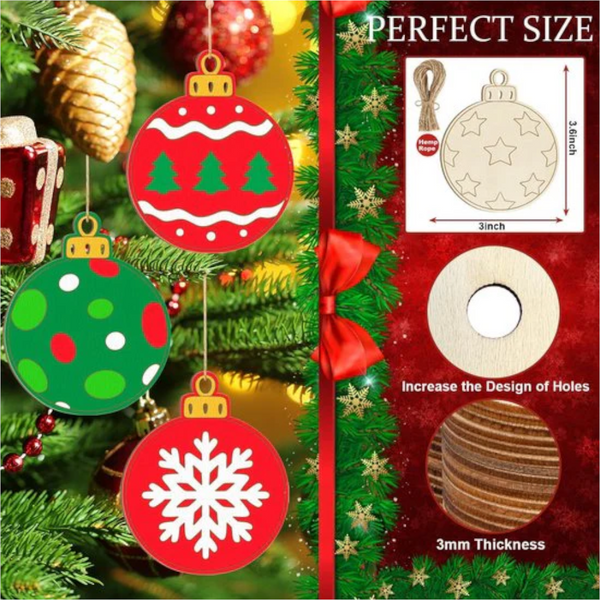 Christmas Decorations Ornaments Diy Gifts Wooden Party Seasonal Decorations