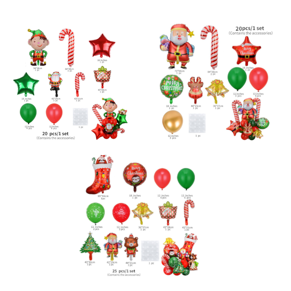 Christmas Party Foil Balloons Set