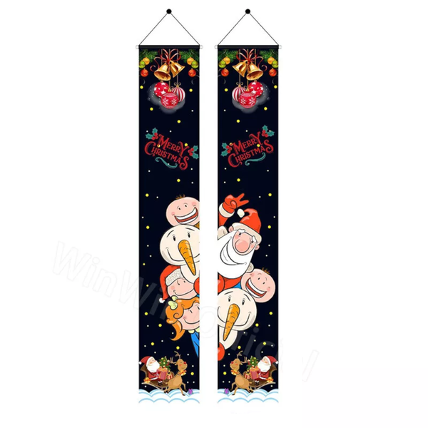 Christmas Porch Sign Oxford Cloth Xmas Door Banner Wall Hanging Party Decoration Party Decorations