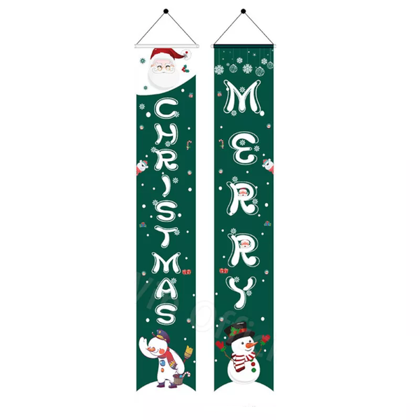 Christmas Porch Sign Oxford Cloth Xmas Door Banner Wall Hanging Party Decoration Party Decorations