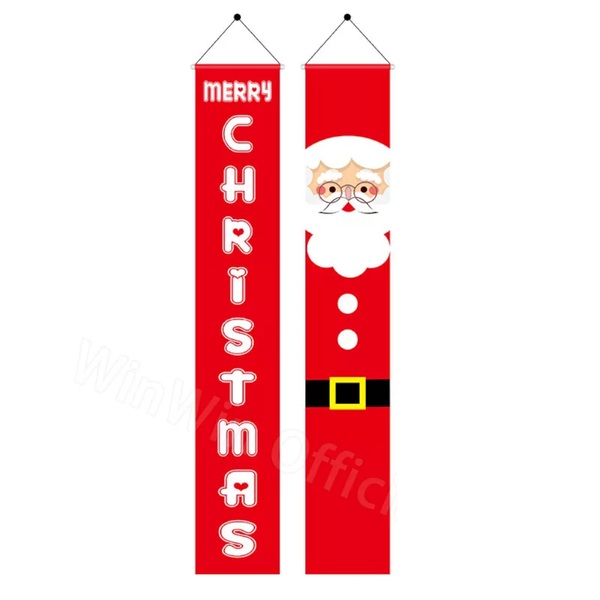Christmas Porch Sign Oxford Cloth Xmas Door Banner Wall Hanging Party Decoration Party Decorations