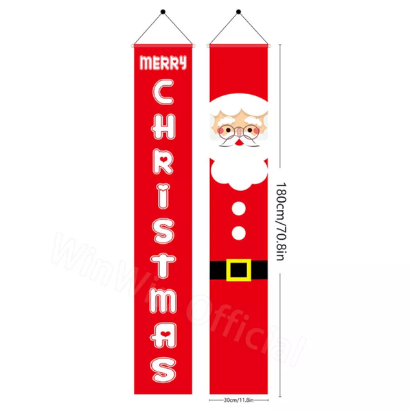 Christmas Porch Sign Oxford Cloth Xmas Door Banner Wall Hanging Party Decoration Party Decorations