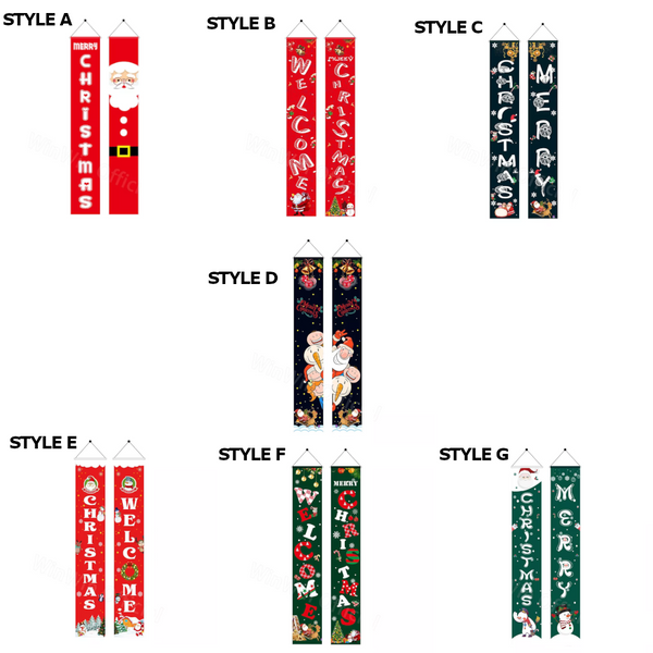 Christmas Porch Sign Oxford Cloth Xmas Door Banner Wall Hanging Party Decoration Party Decorations