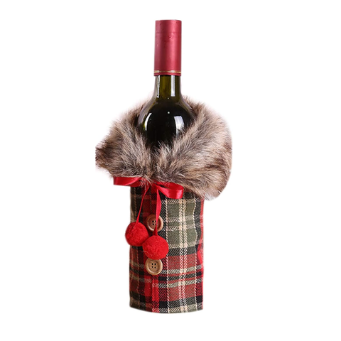 Christmas Red Wine Set Bow Bottle Cover Valentine