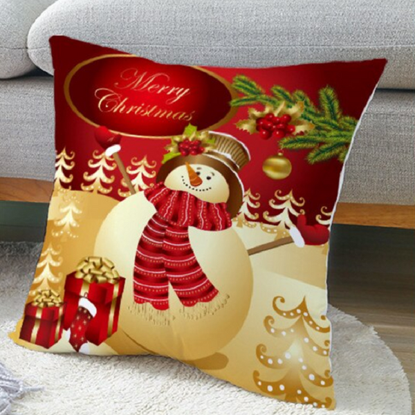 3Pcs Red Christmas Theme Cushion Cover Decorative Sofa Decoration 45X45cm