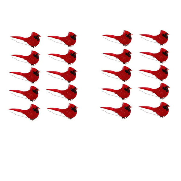 Christmas Cardinal Birds Artificial Decoration Pendant Red Seasonal Decorations