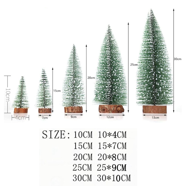 Snow Small Fir Cedar Pine Christmas Tree Table Decoration Ornaments Accessories Seasonal Decorations