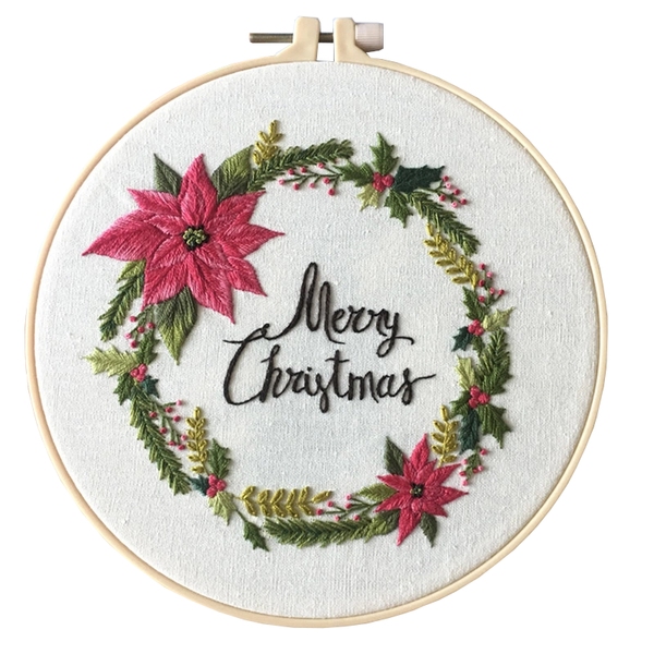 Christmas Embroidery Starter Kit Diy Cross Stitch Pattern Needlework Set