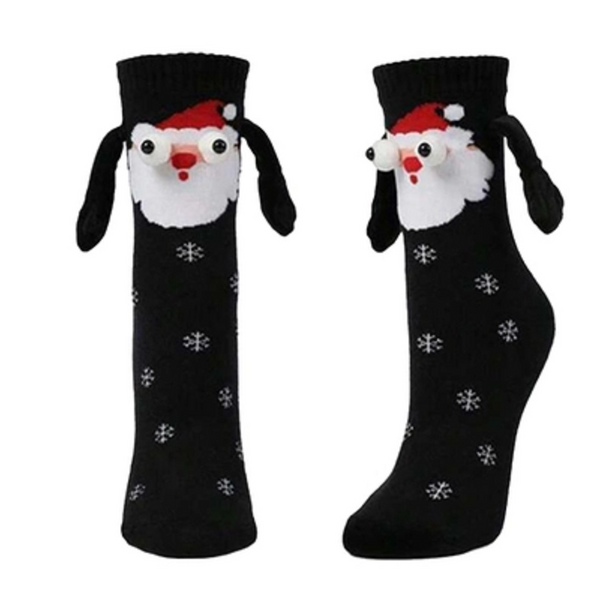 Christmas Hands Holding Magnetic Couples Besties Festive Socks