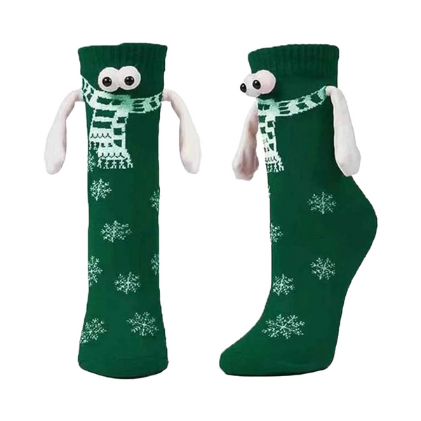 Christmas Hands Holding Magnetic Couples Besties Festive Socks
