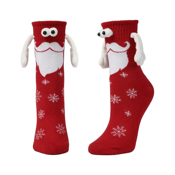 Christmas Hands Holding Magnetic Couples Besties Festive Socks