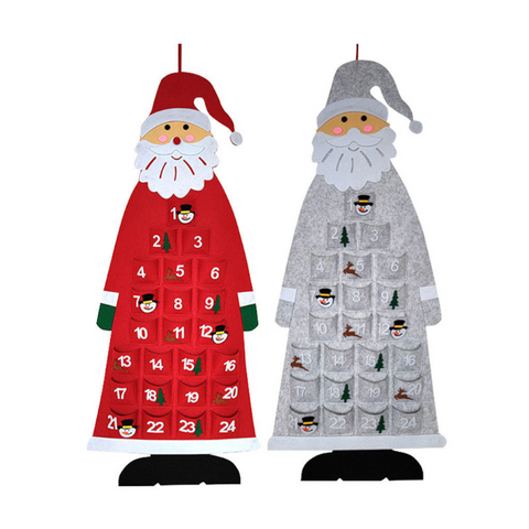Christmas Hanging Santa Felt Advent Calendar Seasonal Decorations