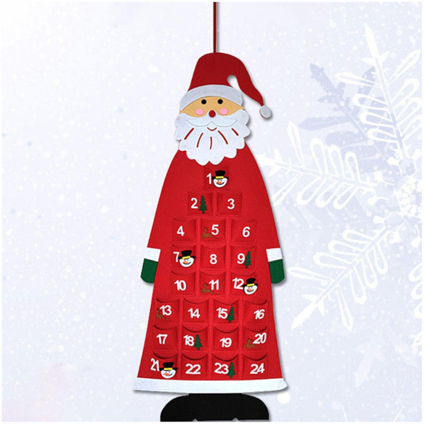 Christmas Hanging Santa Felt Advent Calendar Seasonal Decorations
