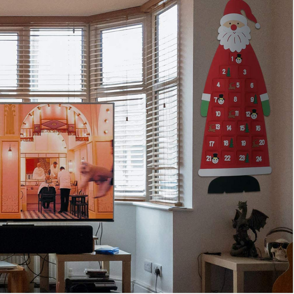 Christmas Hanging Santa Felt Advent Calendar Seasonal Decorations