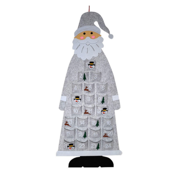 Christmas Hanging Santa Felt Advent Calendar Seasonal Decorations