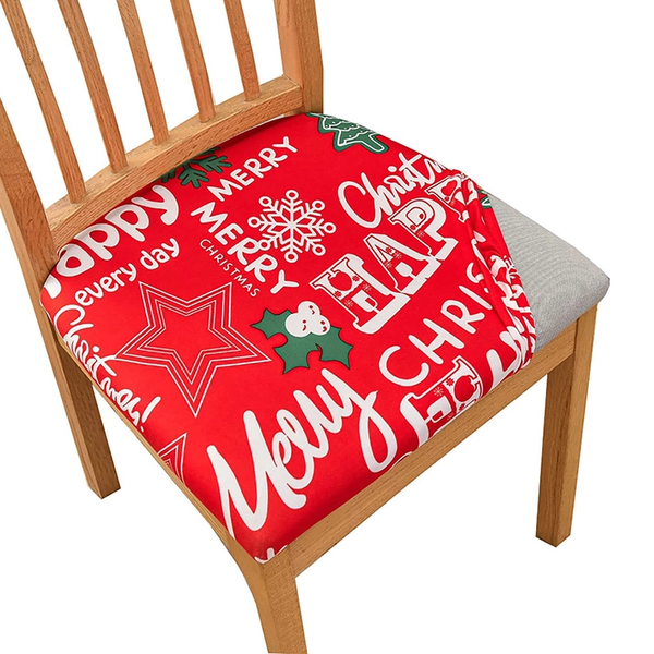 Christmas Printed Stretch Dining Chair Seat Cover Slipcover