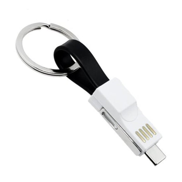 Chumdiy 3 In 1 Keychain Data Sync Charge Cable Black