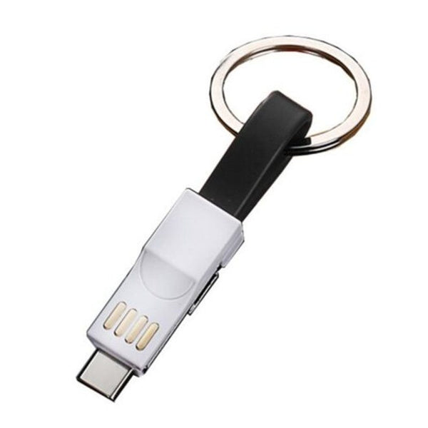 Chumdiy 3 In 1 Keychain Data Sync Charge Cable Black