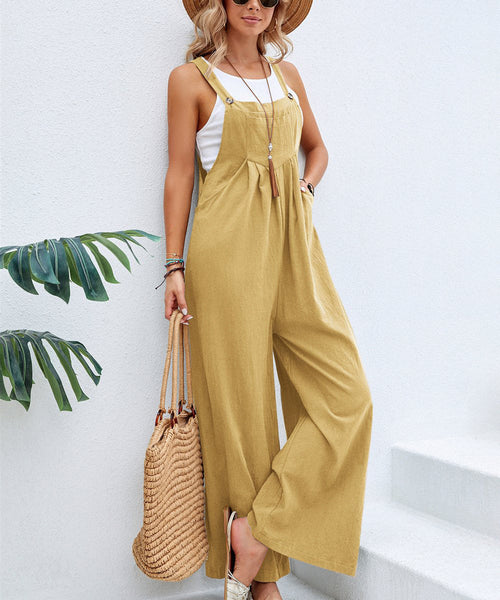 Women Long Bib Pants Overalls Casual Loose Rompers Jumpsuits With Pockets Comfortable Jumpsuits Rompers & Playsuits